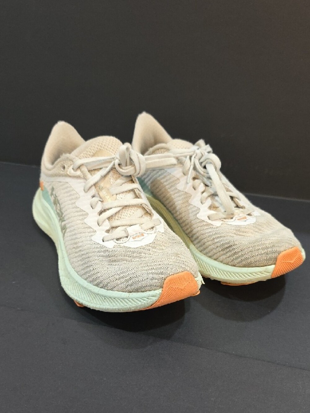 Hoka Solimar Women's Running Shoes in Light Gray, Mint & Orange Accent Size 7.5 - Picture 2 of 7